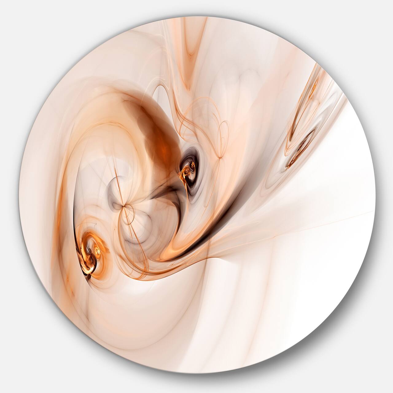 Designart - Spiral Nebula Space Orange' Large Abstract Circle Metal Wall Art